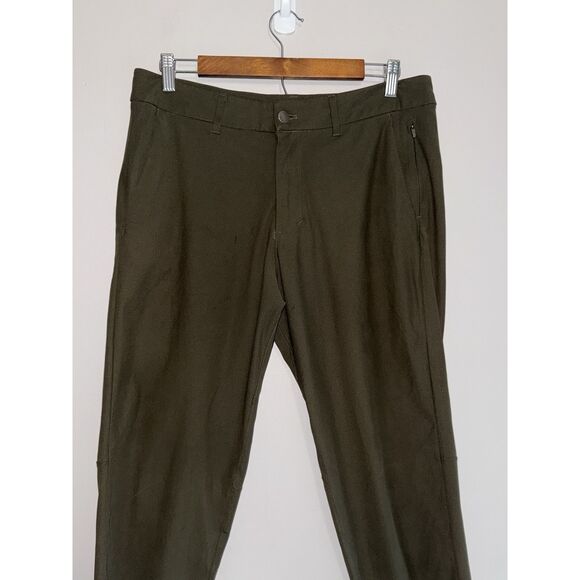 Lululemon Mens Commission Slim Fit Pants Olive Green Stretch ABC Tech 32 X 30 - Picture 4 of 15